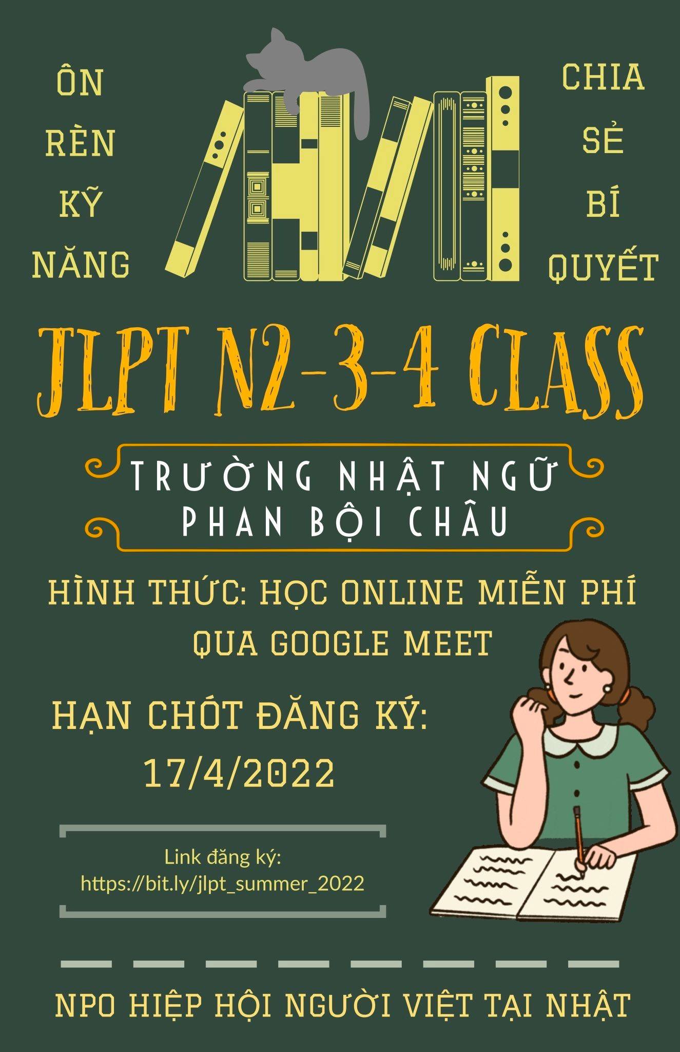 Thông báo về Các lớp luyện thi JLPT kỳ mùa hè 2022